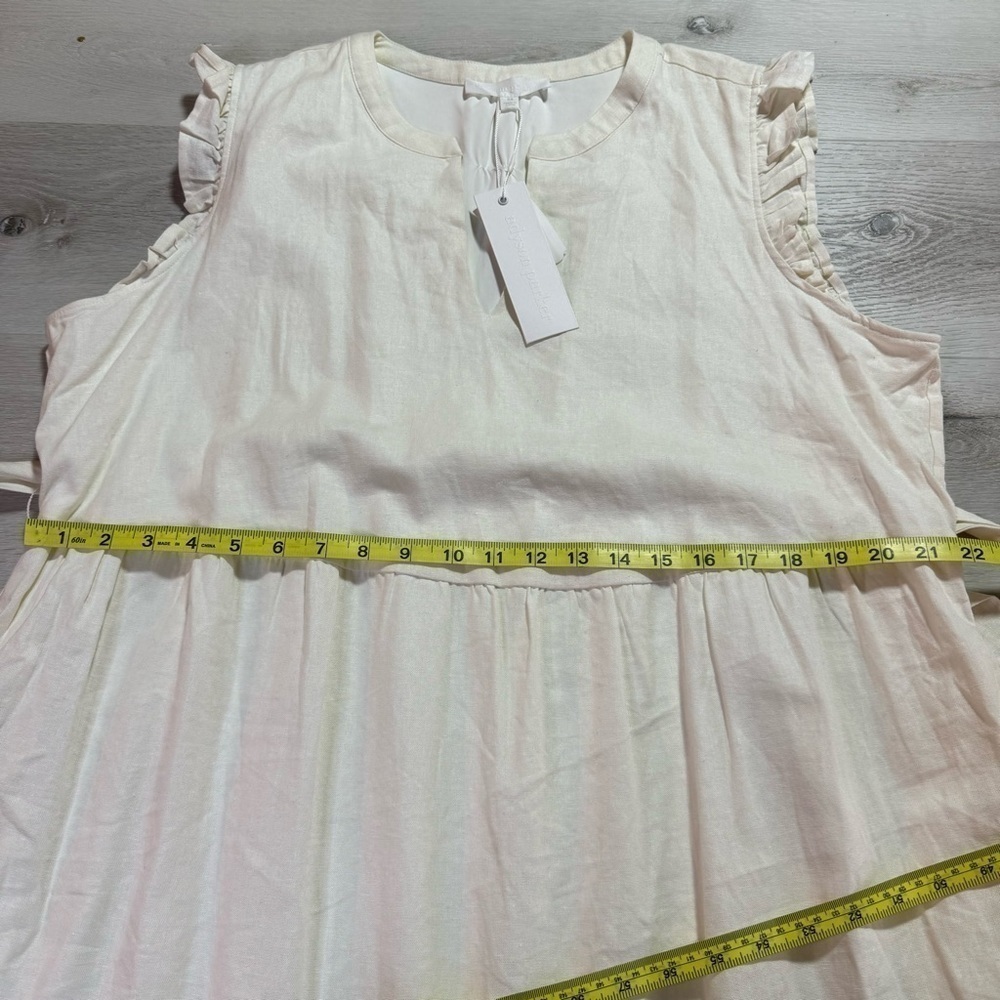 NWT ADYSON PARKER
Lined Linen Flutter Sleeve Dress, Size 2X, Ivory - Picture 12 of 13